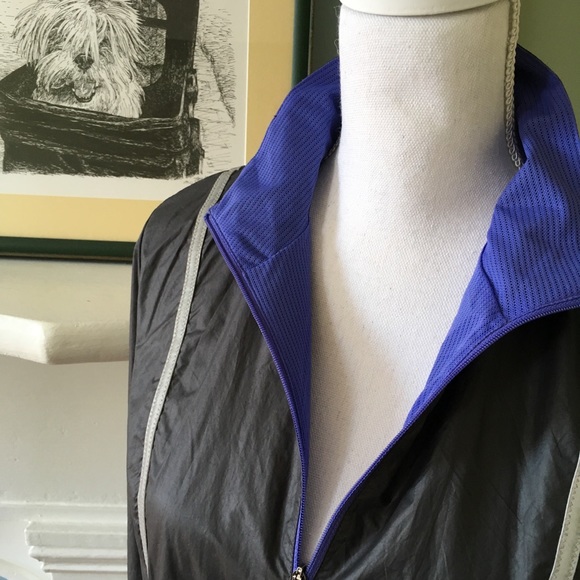 NWOT Lucy Dark Gray Windbreaker with Purple Trim - Picture 2 of 8